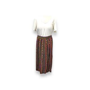 Handmade Vintage Women’s Geometric Pullon Maxi Skirt